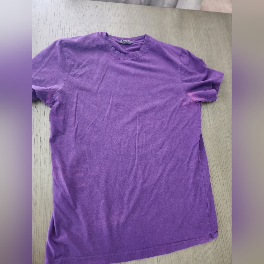 Label Of Graded Goods Men Purple Short Sleeve Crew Neck Tee Size L
